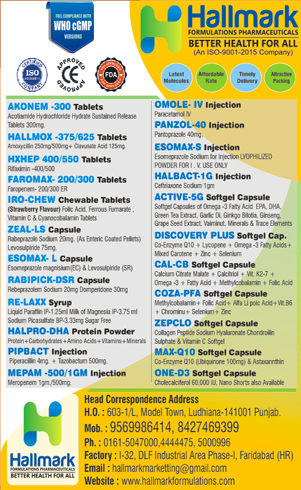 Top pharma pcd franchise in Punjab Hallmark Formulations Pharmaceuticals