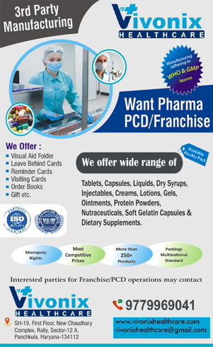 Top pharma pcd franchise in Panchkula Haryana Vivonix Healthcare